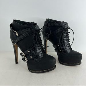 Christian Dior Women’s Black Punk Pump Heels Strapped Buckle EU Size 37 D